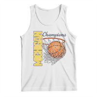 Vintage Michigan Hoops Pride Tank Top Retro Blue And Gold Champions Victory Graphic Sports Fan