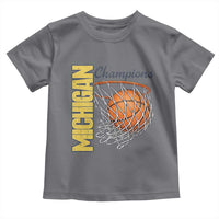 Vintage Michigan Hoops Pride Toddler T Shirt Retro Blue And Gold Champions Victory Graphic Sports Fan