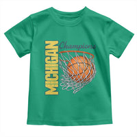 Vintage Michigan Hoops Pride Toddler T Shirt Retro Blue And Gold Champions Victory Graphic Sports Fan