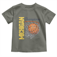 Vintage Michigan Hoops Pride Toddler T Shirt Retro Blue And Gold Champions Victory Graphic Sports Fan
