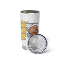 Vintage Michigan Hoops Pride Tumbler Cup Retro Blue And Gold Champions Victory Graphic Sports Fan