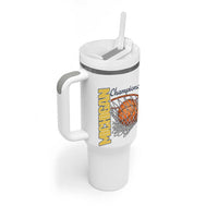 Vintage Michigan Hoops Pride Tumbler With Handle Retro Blue And Gold Champions Victory Graphic Sports Fan