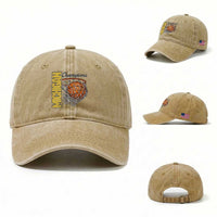 Vintage Michigan Hoops Pride Washed Cotton Baseball Cap Retro Blue And Gold Champions Victory Graphic Sports Fan