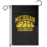 Michigan Never Stops Garden Flag Great Lakes State Basketball Pride Gift