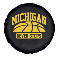 Michigan Never Stops Spare Tire Cover Great Lakes State Basketball Pride Gift