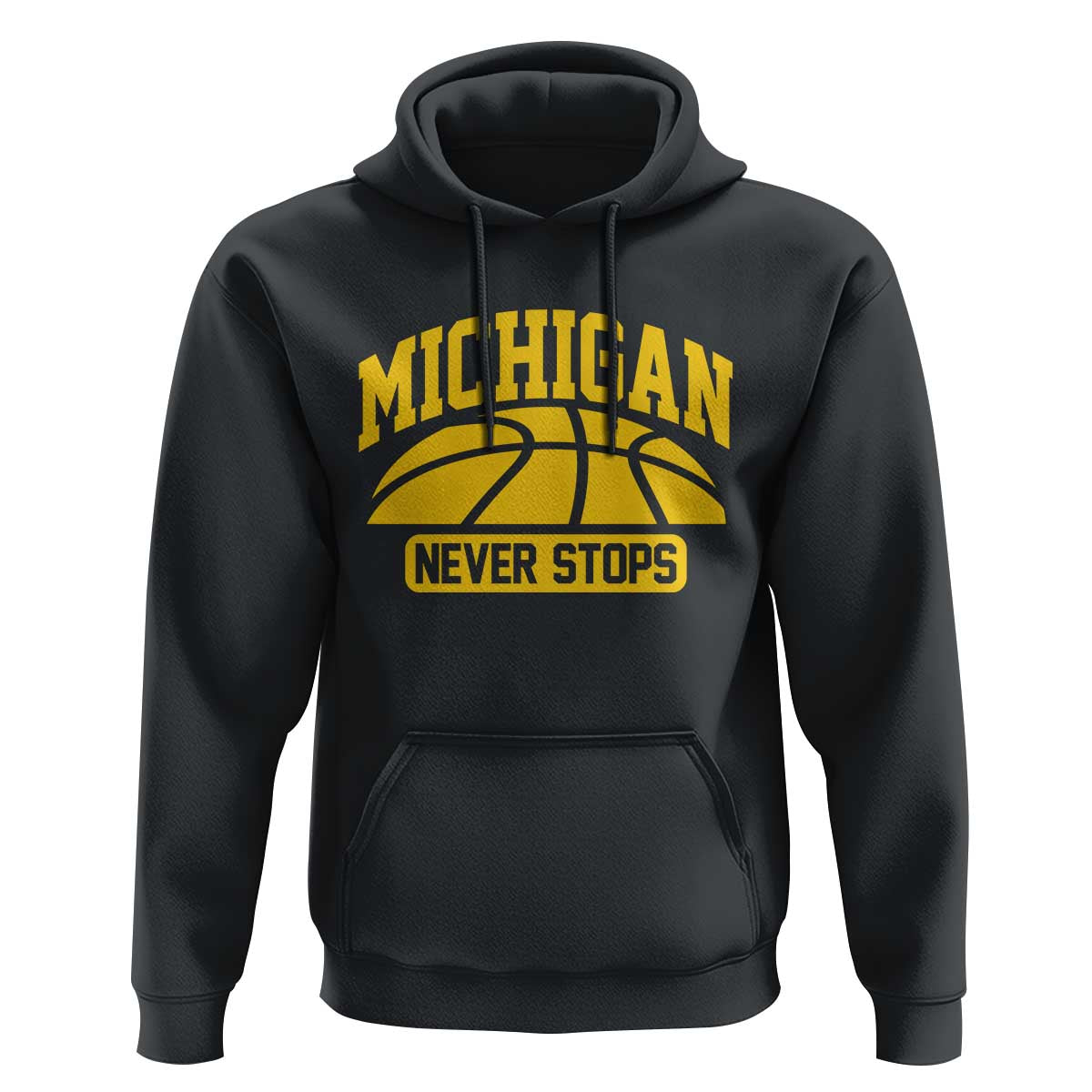 Michigan Never Stops Hoodie Great Lakes State Basketball Pride Gift