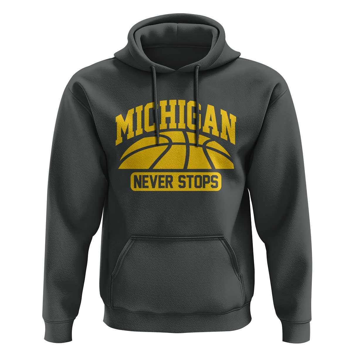 Michigan Never Stops Hoodie Great Lakes State Basketball Pride Gift