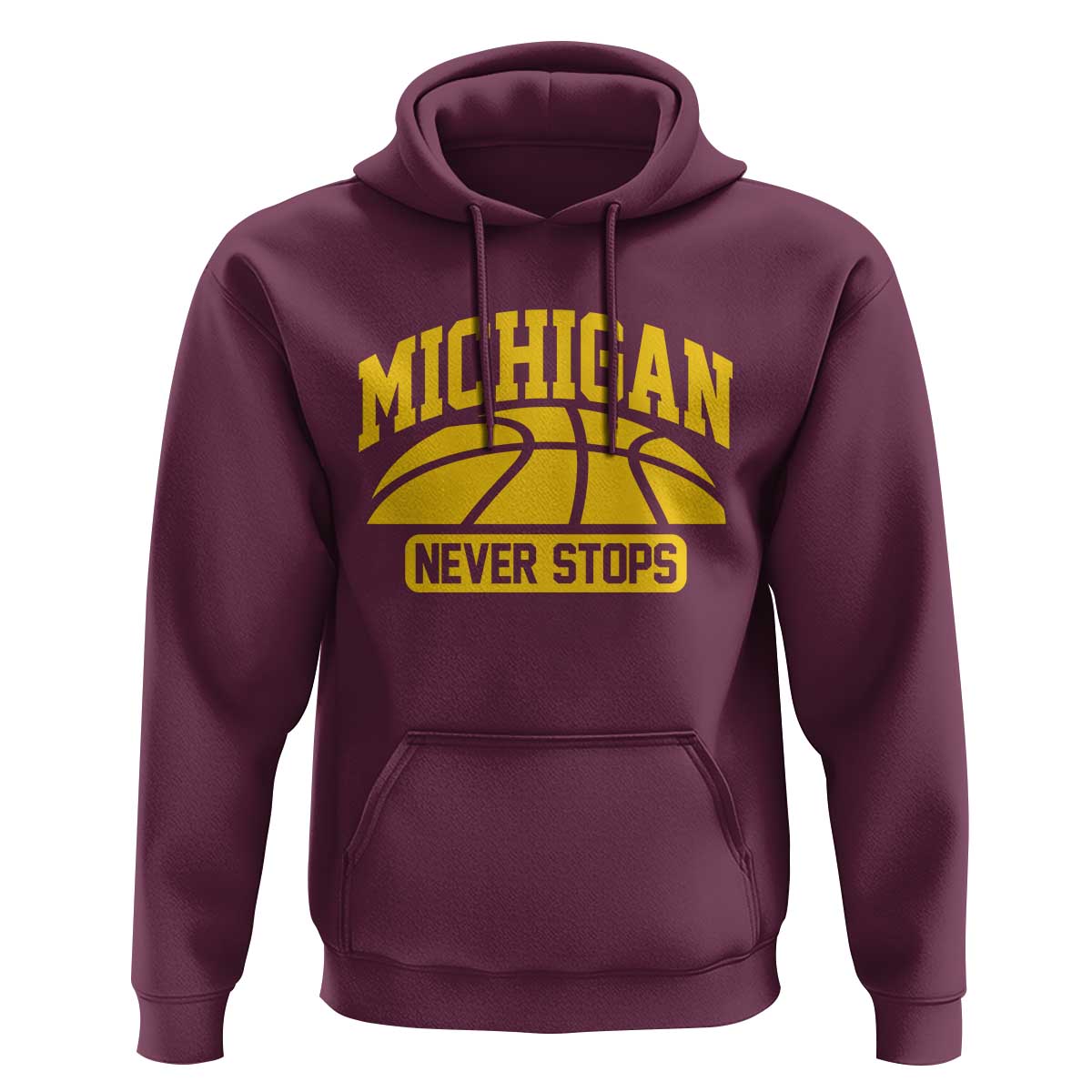 Michigan Never Stops Hoodie Great Lakes State Basketball Pride Gift