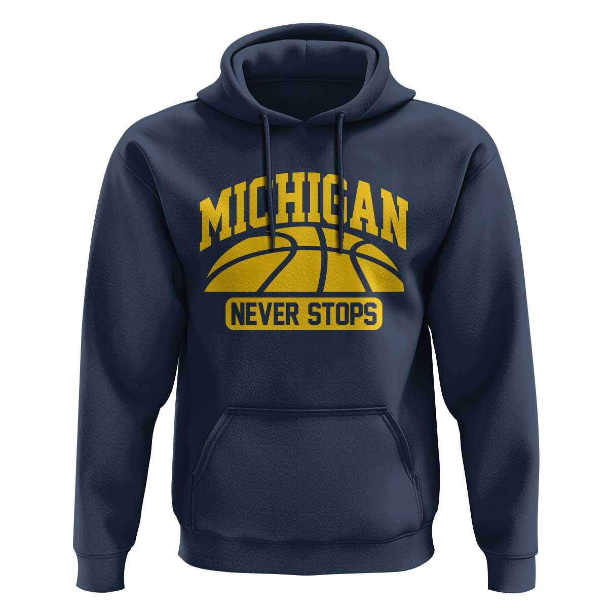 Michigan Never Stops Hoodie Great Lakes State Basketball Pride Gift
