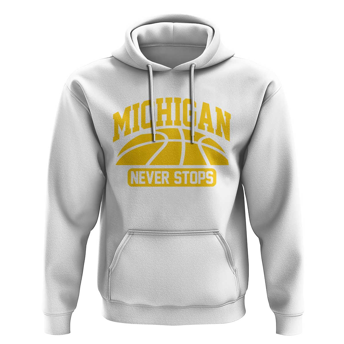 Michigan Never Stops Hoodie Great Lakes State Basketball Pride Gift