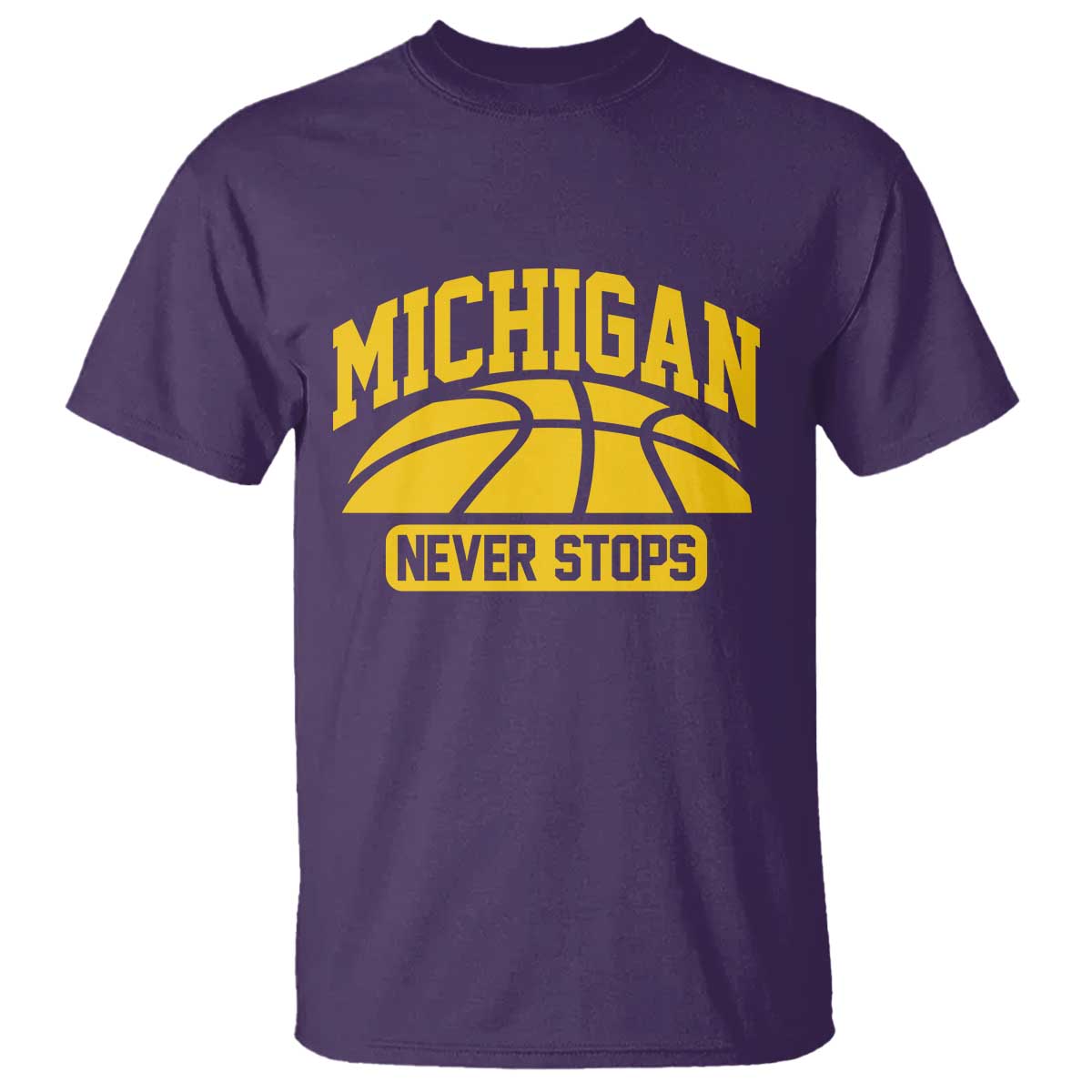 Michigan Never Stops T Shirt Great Lakes State Basketball Pride Gift