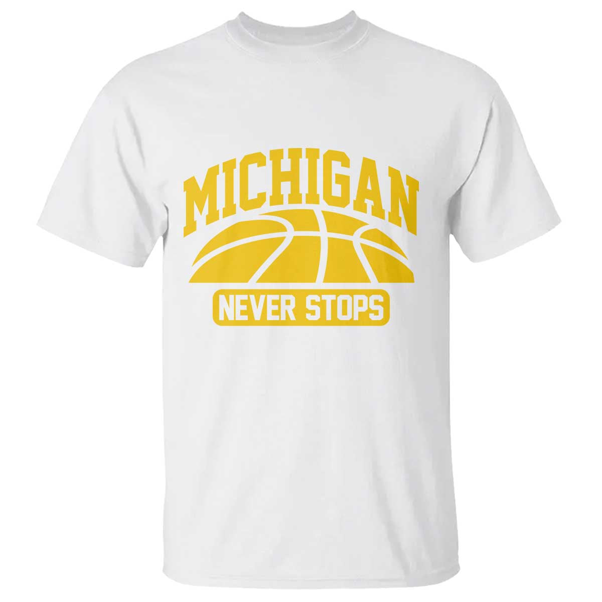 Michigan Never Stops T Shirt Great Lakes State Basketball Pride Gift