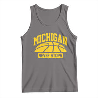 Michigan Never Stops Tank Top Great Lakes State Basketball Pride Gift