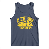 Michigan Never Stops Tank Top Great Lakes State Basketball Pride Gift