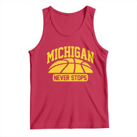 Michigan Never Stops Tank Top Great Lakes State Basketball Pride Gift