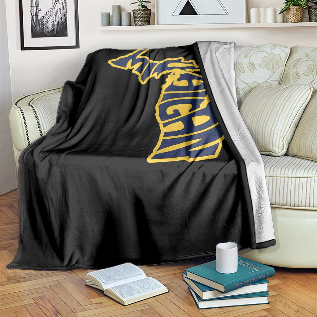 Michigan Lover State Map Pride Souvenir Gift Throw Blanket