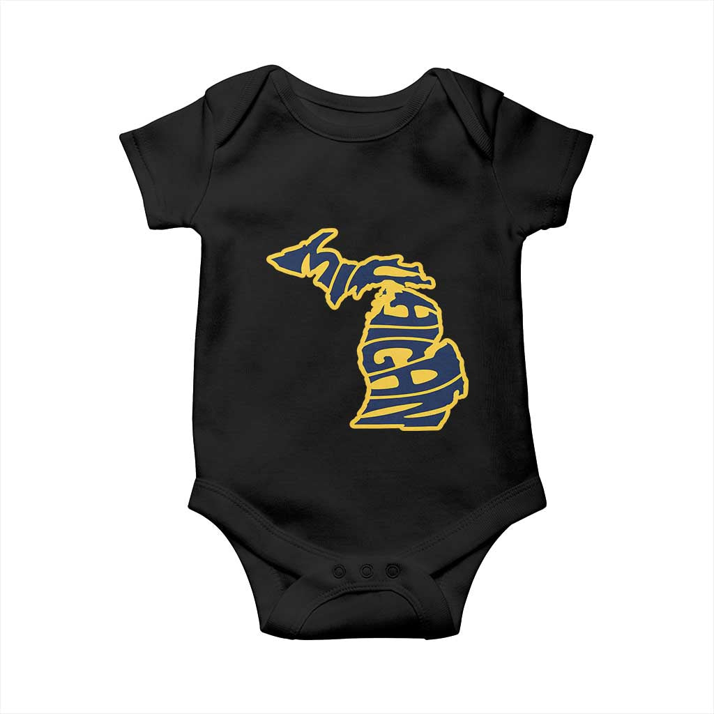 Michigan Lover State Map Pride Souvenir Gift Baby Onesie