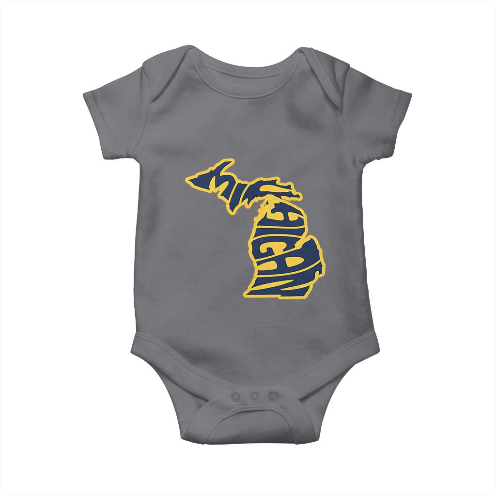 Michigan Lover State Map Pride Souvenir Gift Baby Onesie