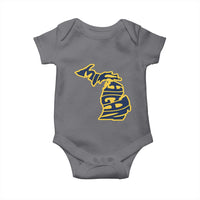 Michigan Lover State Map Pride Souvenir Gift Baby Onesie