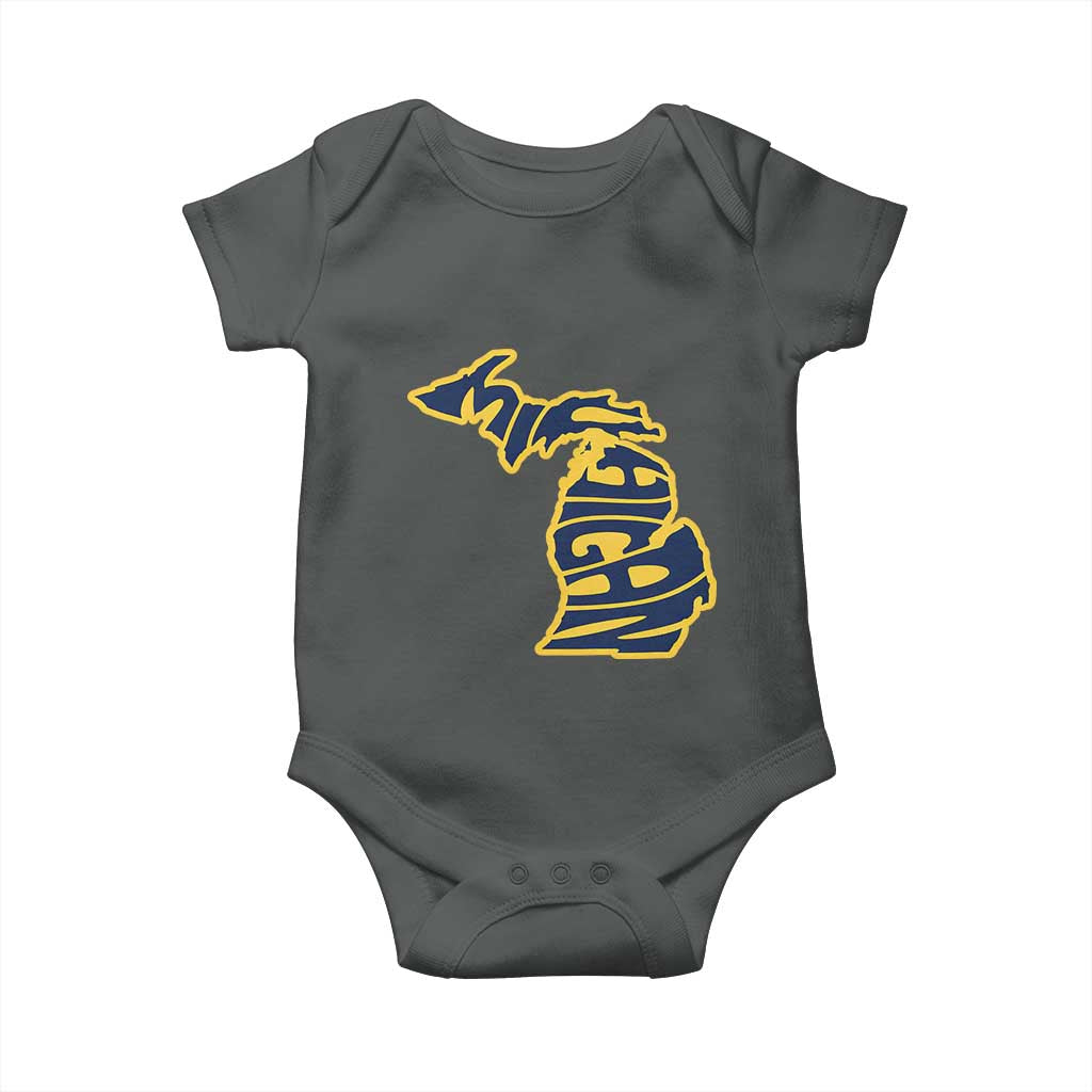 Michigan Lover State Map Pride Souvenir Gift Baby Onesie