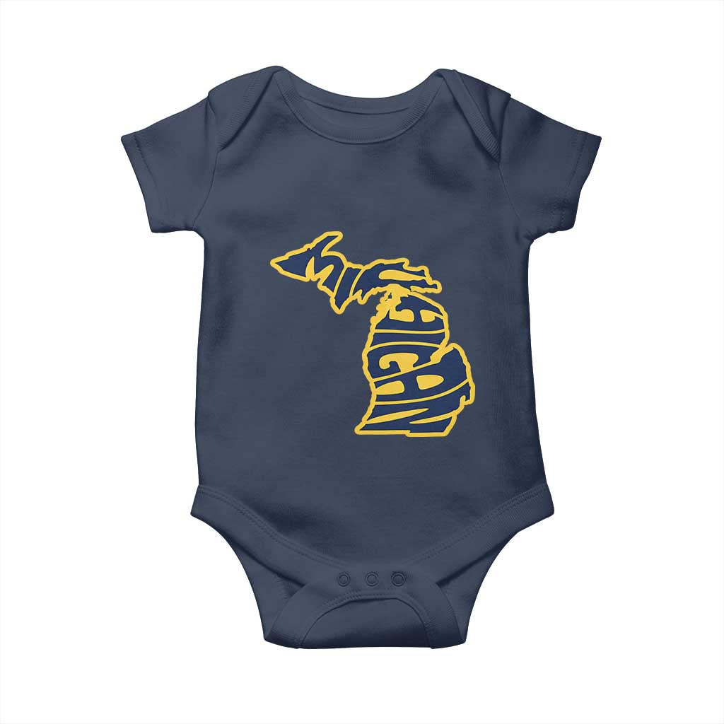 Michigan Lover State Map Pride Souvenir Gift Baby Onesie