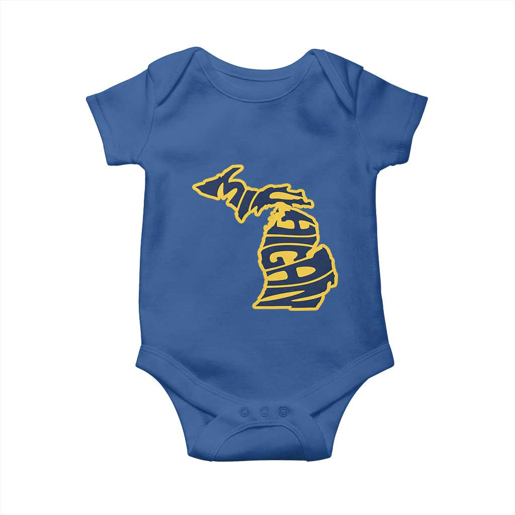 Michigan Lover State Map Pride Souvenir Gift Baby Onesie