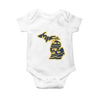 Michigan Lover State Map Pride Souvenir Gift Baby Onesie