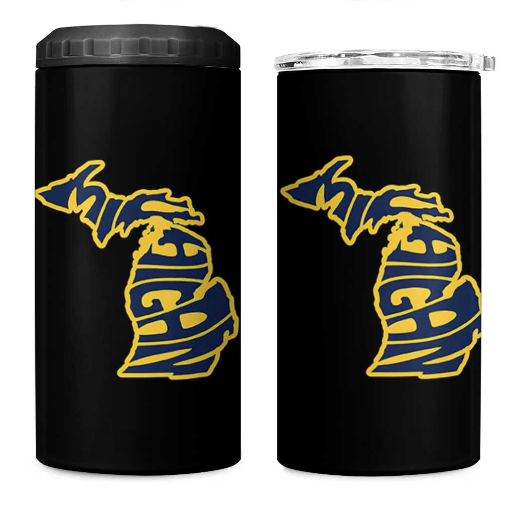 Michigan Lover State Map Pride Souvenir Gift 4 in 1 Can Cooler Tumbler