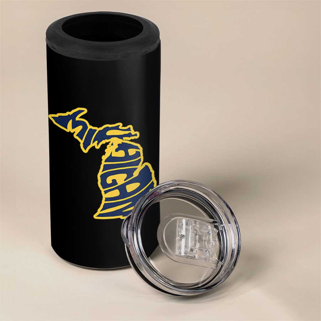 Michigan Lover State Map Pride Souvenir Gift 4 in 1 Can Cooler Tumbler