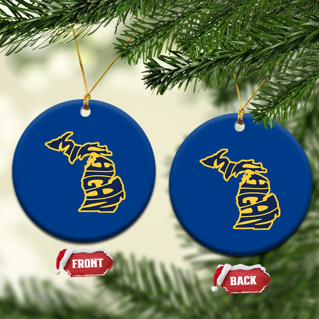 Michigan Lover State Map Pride Souvenir Gift Ceramic Ornament