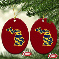 Michigan Lover State Map Pride Souvenir Gift Ceramic Ornament