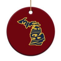 Michigan Lover State Map Pride Souvenir Gift Ceramic Ornament
