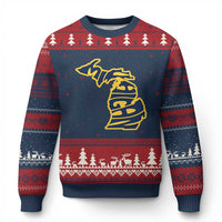 Michigan Lover State Map Pride Souvenir Gift Ugly Christmas Sweater
