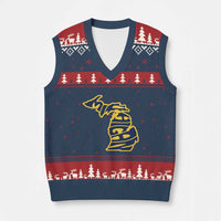 Michigan Lover State Map Pride Souvenir Gift V-Neck Knit Sweater Vest