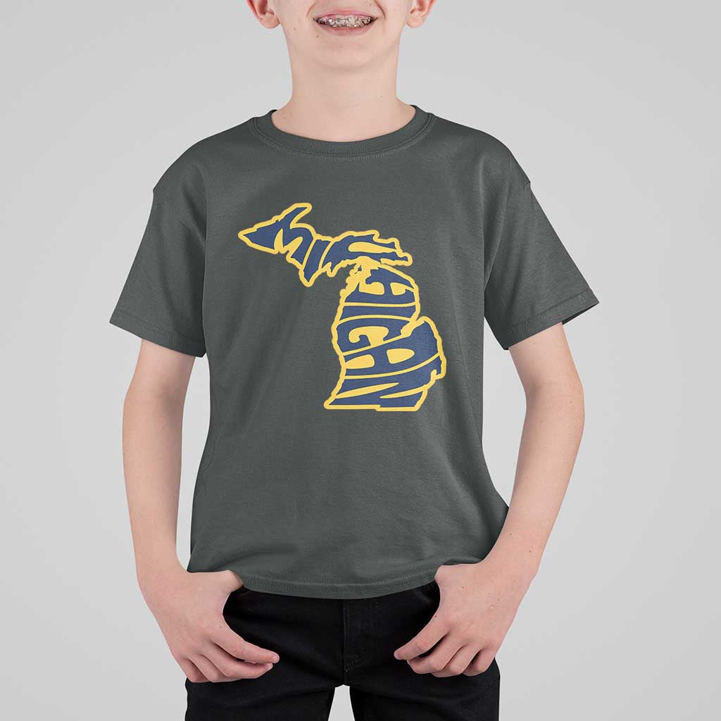 Michigan Lover State Map Pride Souvenir Gift T Shirt For Kid