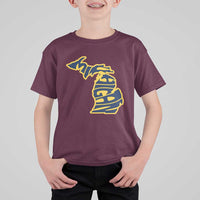 Michigan Lover State Map Pride Souvenir Gift T Shirt For Kid