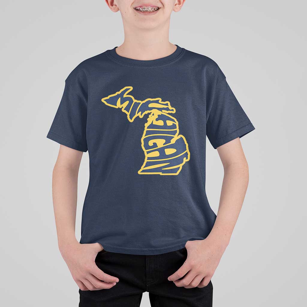 Michigan Lover State Map Pride Souvenir Gift T Shirt For Kid