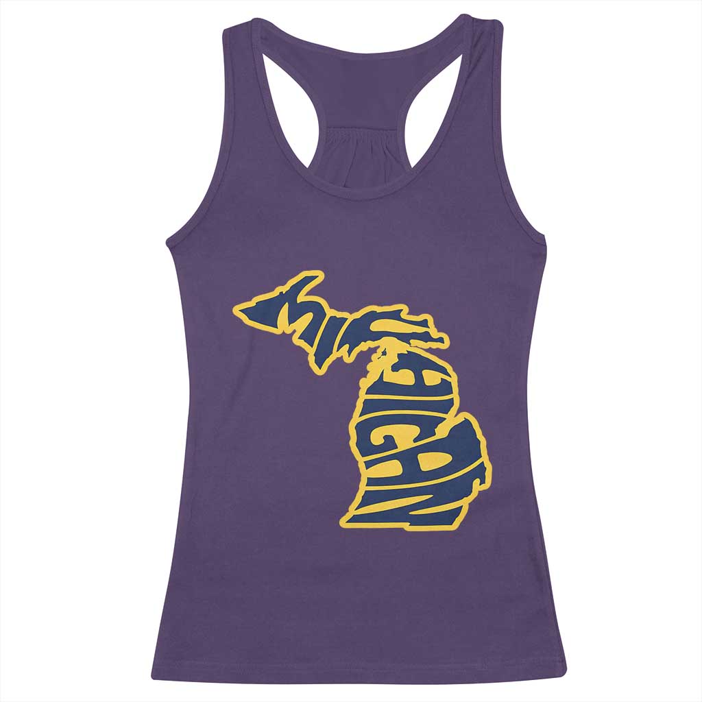 Michigan Lover State Map Pride Souvenir Gift Racerback Tank Top