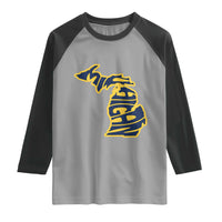 Michigan Lover State Map Pride Souvenir Gift Raglan Shirt