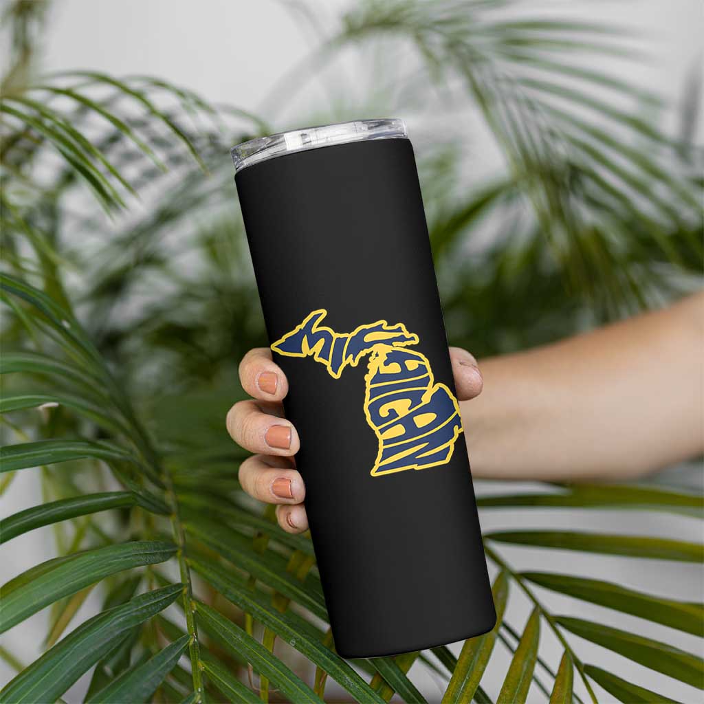 Michigan Lover State Map Pride Souvenir Gift Skinny Tumbler