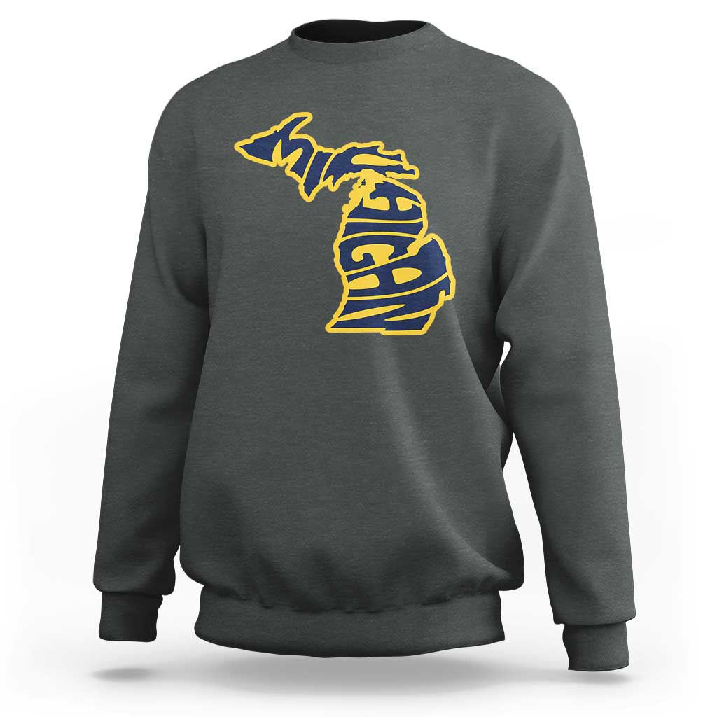 Michigan Lover State Map Pride Souvenir Gift Sweatshirt