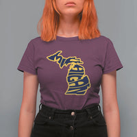 Michigan Lover State Map Pride Souvenir Gift T Shirt For Women