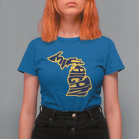Michigan Lover State Map Pride Souvenir Gift T Shirt For Women