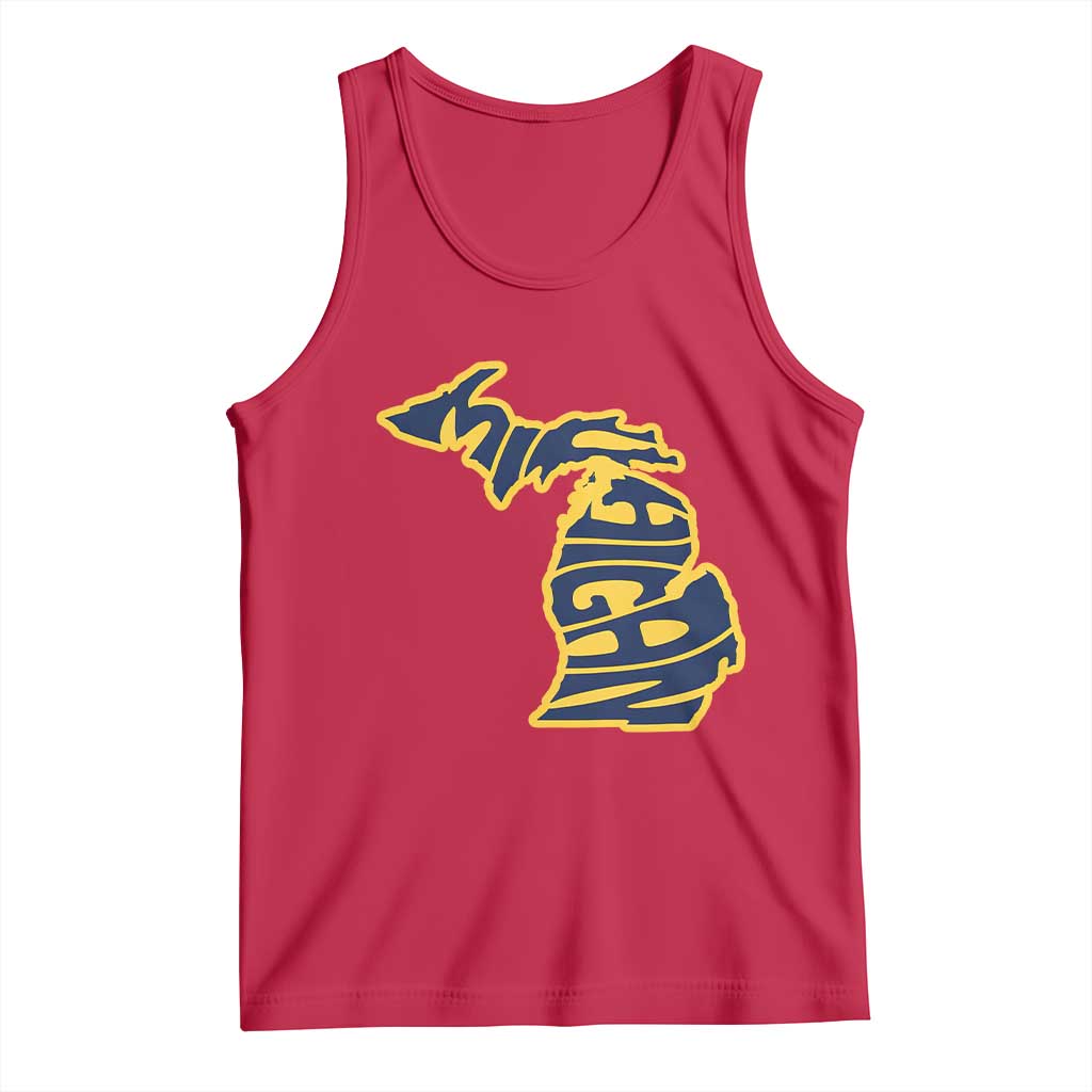 Michigan Lover State Map Pride Souvenir Gift Tank Top