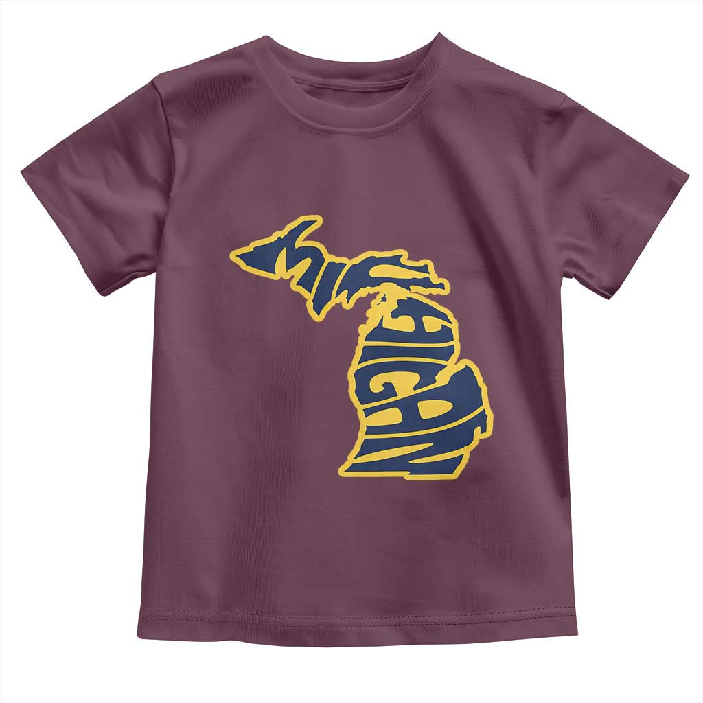 Michigan Lover State Map Pride Souvenir Gift Toddler T Shirt