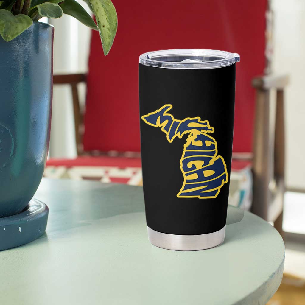 Michigan Lover State Map Pride Souvenir Gift Tumbler Cup