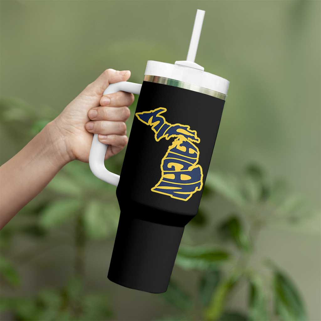 Michigan Lover State Map Pride Souvenir Gift Tumbler With Handle