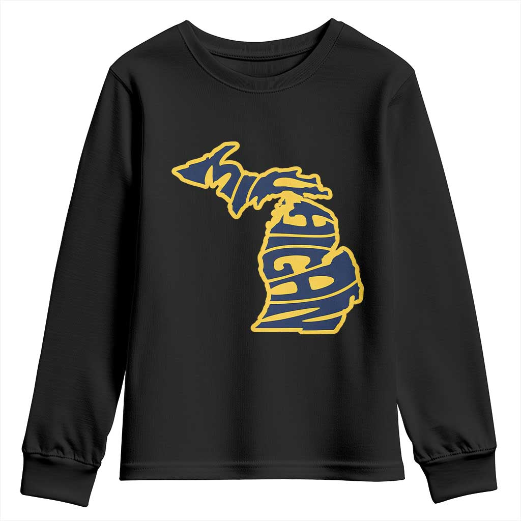 Michigan Lover State Map Pride Souvenir Gift Youth Sweatshirt