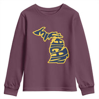 Michigan Lover State Map Pride Souvenir Gift Youth Sweatshirt
