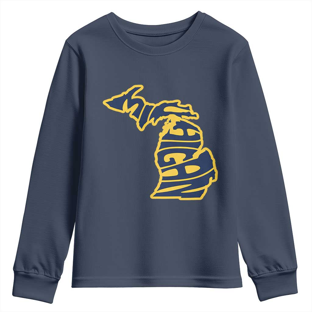 Michigan Lover State Map Pride Souvenir Gift Youth Sweatshirt